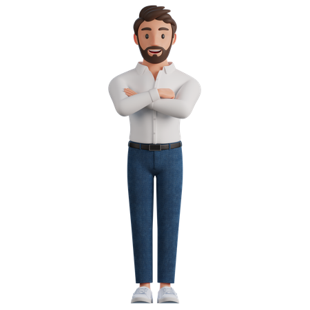 Businessman standing in confident  3D Illustration