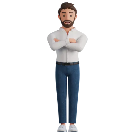 Businessman standing in confident  3D Illustration