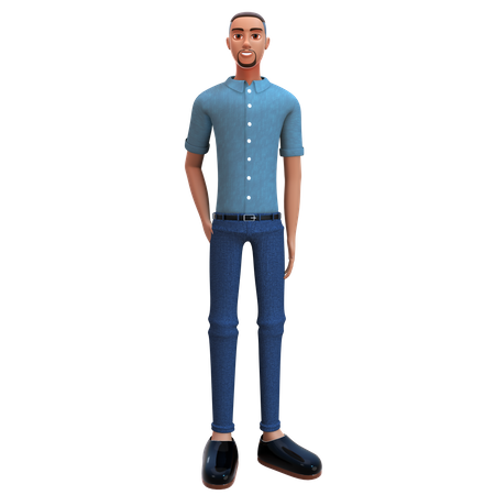 Businessman standing in formal dress  3D Icon