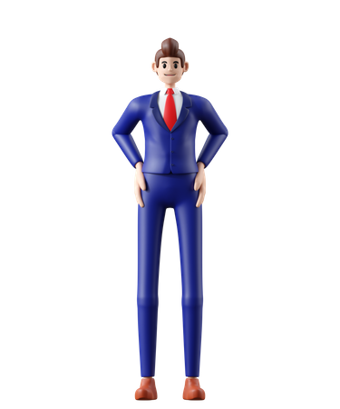 Businessman Standing post  3D Illustration