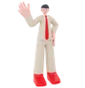 Businessman standing while say hi
