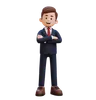 Businessman Standing With Crossed Arm