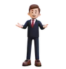 Businessman Standing With Open Hands