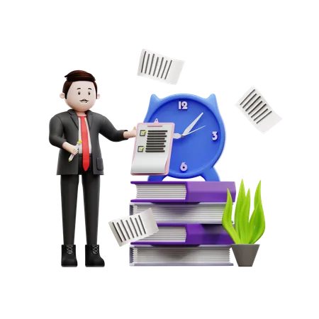 Businessman Structuring Work  3D Illustration