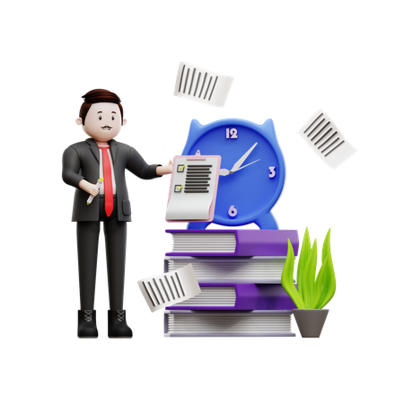 Businessman Structuring Work  3D Illustration