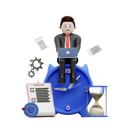 Businessman Structuring Work  3D Illustration
