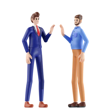 Businessman success deal with entrepreneur  3D Illustration