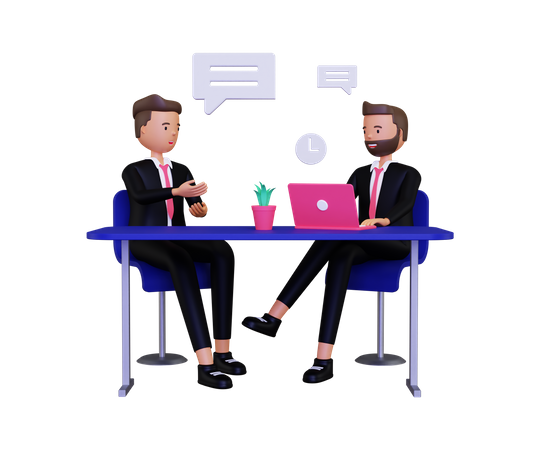 Businessman Taking Interview  3D Illustration