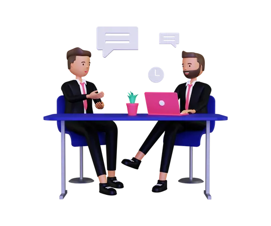 Businessman Taking Interview  3D Illustration