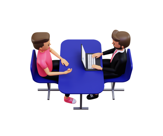 Businessman Taking Interview  3D Illustration