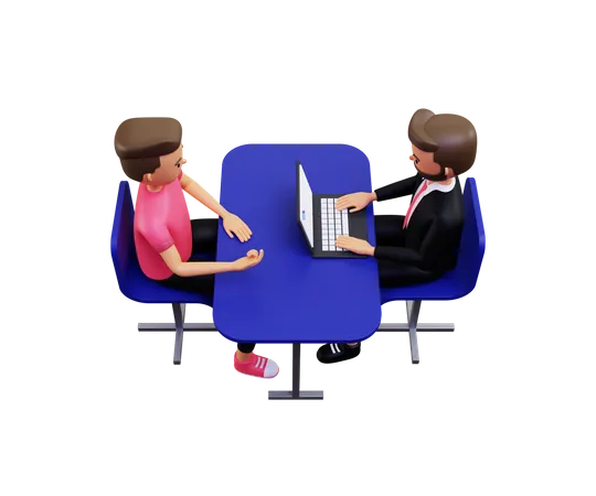 Businessman Taking Interview  3D Illustration