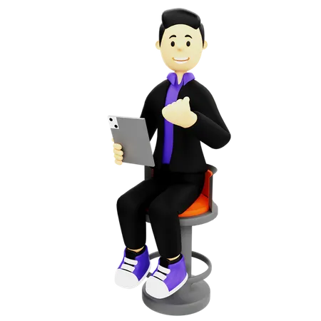 Businessman talking on phone  3D Illustration