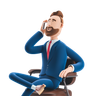 businessman talking on smartphone emoji 3d
