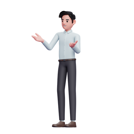 Businessman talking pose 3D Illustration