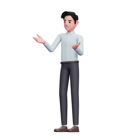 3 D Handsome Man Talking Pose 3 D Render Businessman Character Illustration 3D Illustration