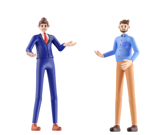 Businessman talking with entrepreneur  3D Illustration