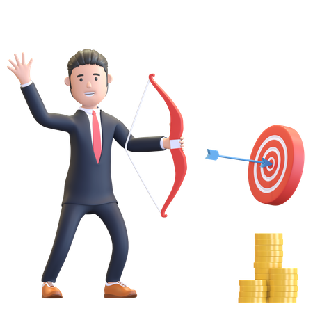 Businessman target success 3D Illustration