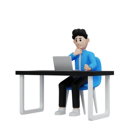 Businessman Thinking  3D Illustration