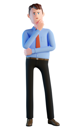 Businessman thinking about problem  3D Illustration