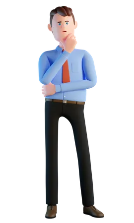 Businessman thinking about problem  3D Illustration