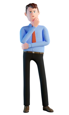 Businessman thinking about problem 3D Illustration