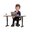 Businessman Thinking And Working On Laptop