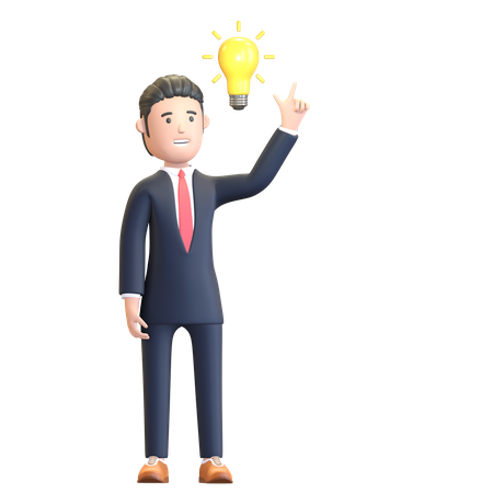 Businessman thinking creative idea  3D Illustration