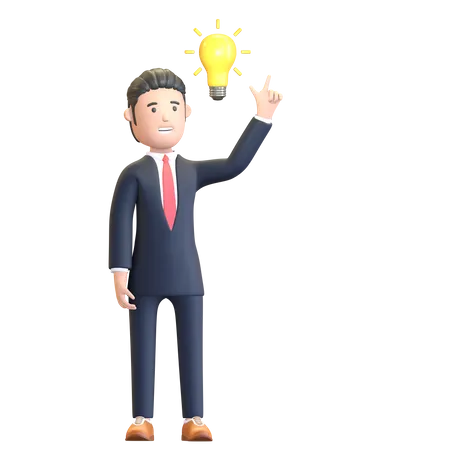 Businessman thinking creative idea  3D Illustration