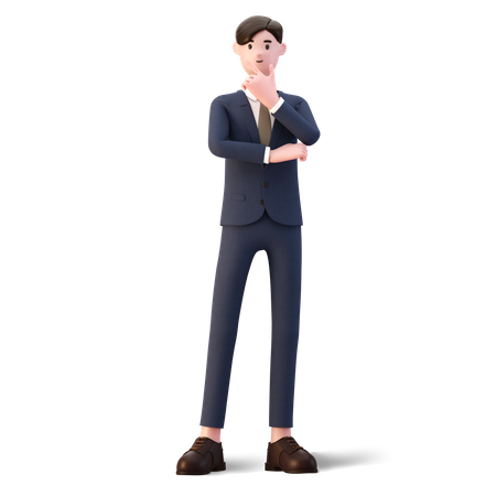 Businessman thinking on problem  3D Illustration