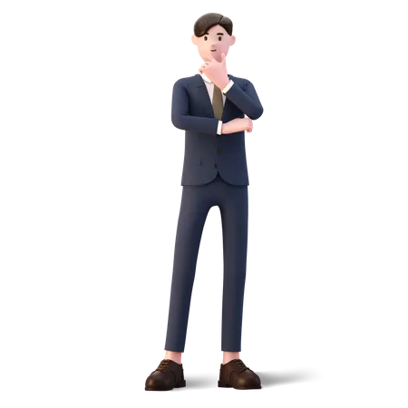 Businessman thinking on problem  3D Illustration