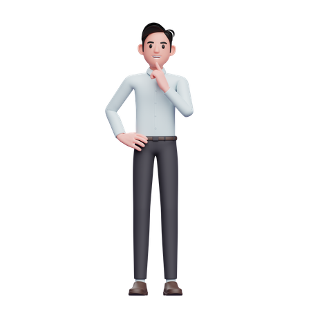 Businessman thinking pose 3D Illustration