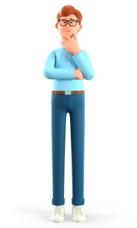 Businessman thinking something  3D Icon