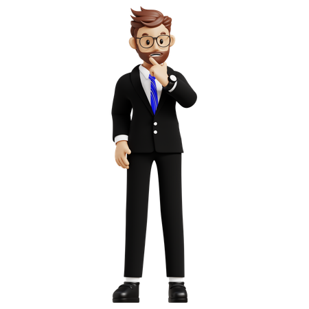 Businessman Thinking Something  3D Illustration