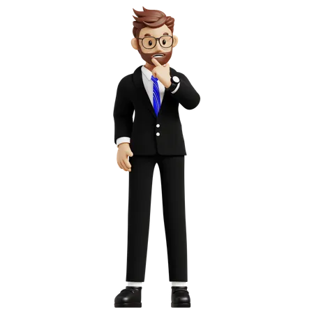 Businessman Thinking Something  3D Illustration