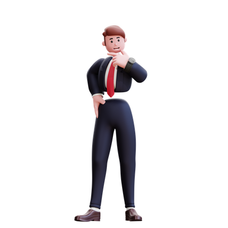 Businessman thinking something  3D Illustration