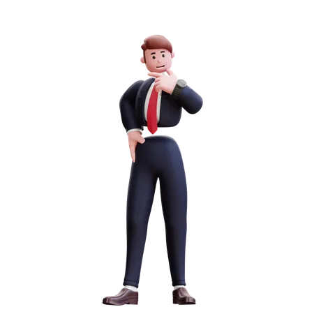 Businessman thinking something  3D Illustration