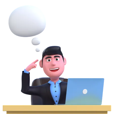 Businessman thinking something  3D Illustration