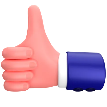 Businessman thumb up hand gesture  3D Icon