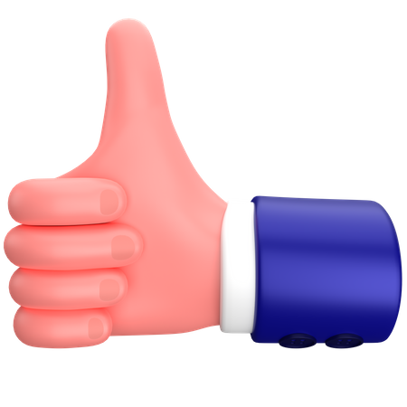 Businessman thumb up hand gesture  3D Icon