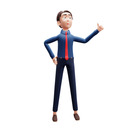 Businessman Thumb up Left  3D Illustration