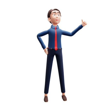 Businessman Thumb up Left 3D Illustration