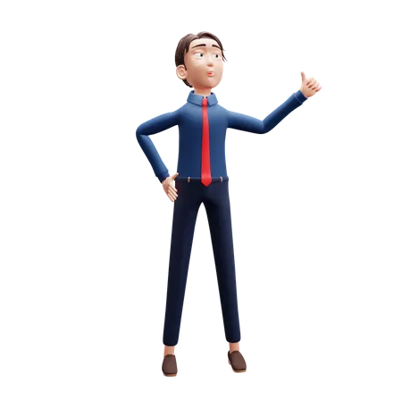 Businessman Thumb up Left  3D Illustration