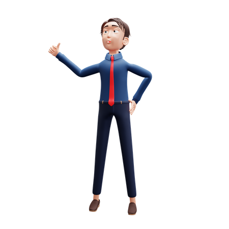 Businessman Thumb up right 3D Illustration