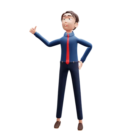 Businessman Thumb up right  3D Illustration