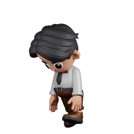 Businessman Tired Walk  3D Illustration