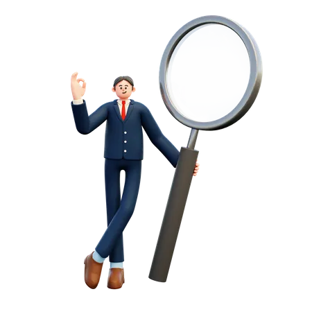 Businessman Try Finding Idea  3D Illustration