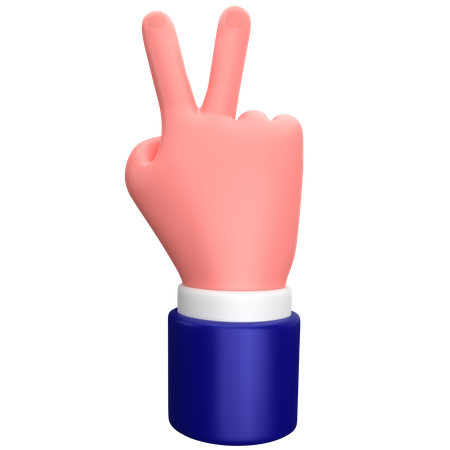 Businessman two finger hand gesture  3D Icon