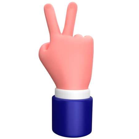 Businessman two finger hand gesture 3D Icon