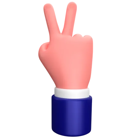 Businessman two finger hand gesture 3D Icon