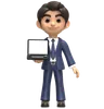 Businessman Using A Laptop In A Modern Office